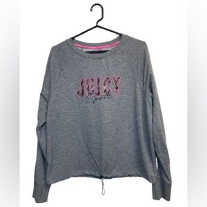3/$15 Juicy Sport Gray Long Sleeve Lightweight Sweatshirt Top Logo Women’s Large